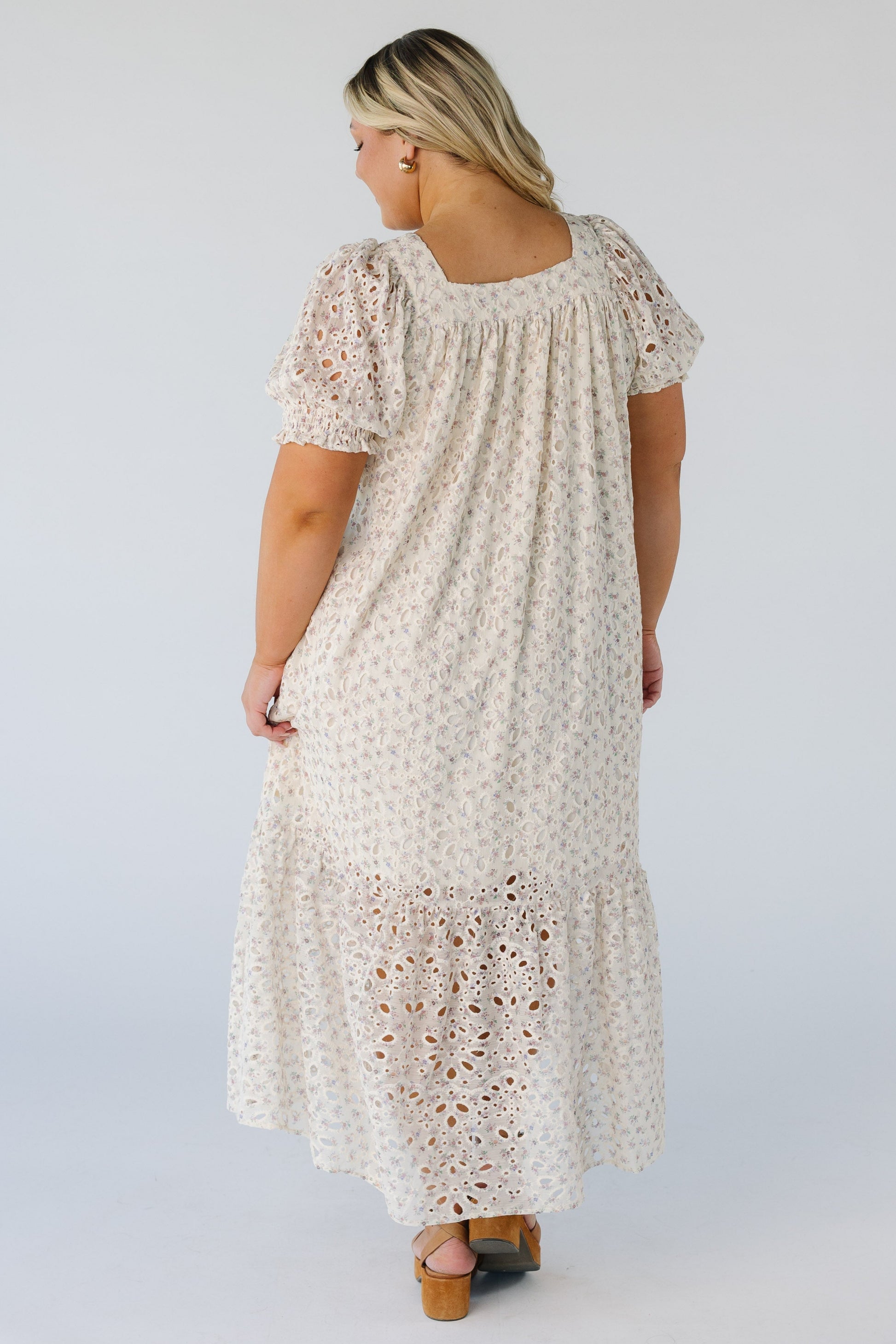 Back view of plus size midi