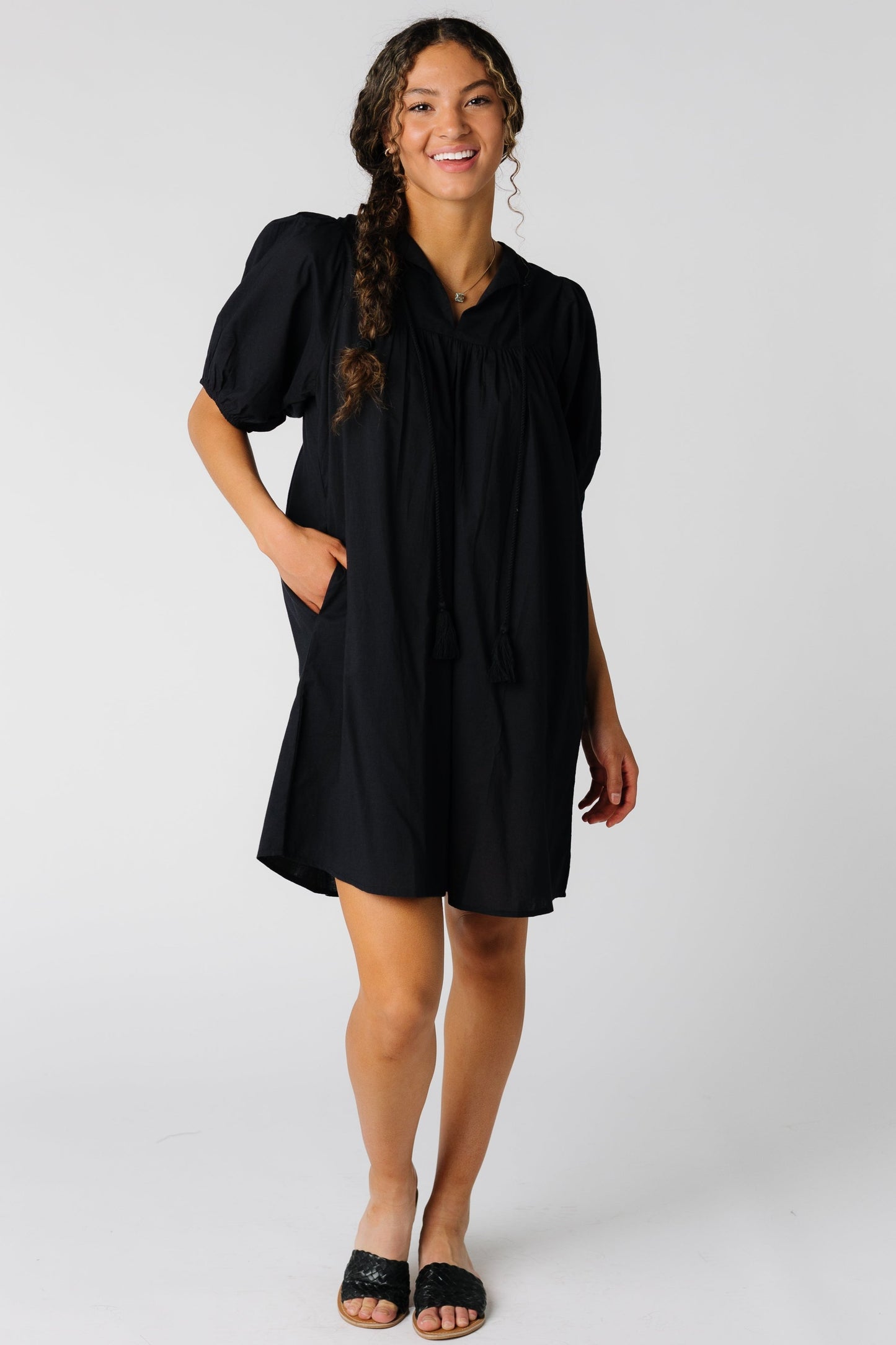 Citrus black knee length dress