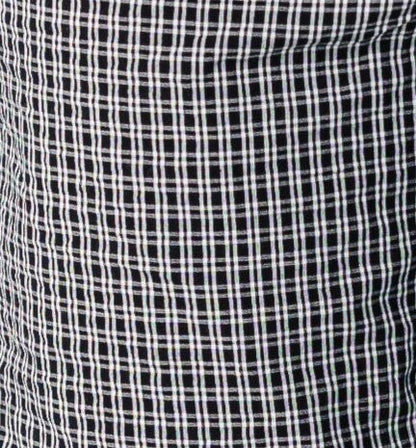 Black and white plaid fabric swatch
