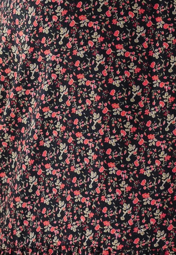 Black and pink floral swatch