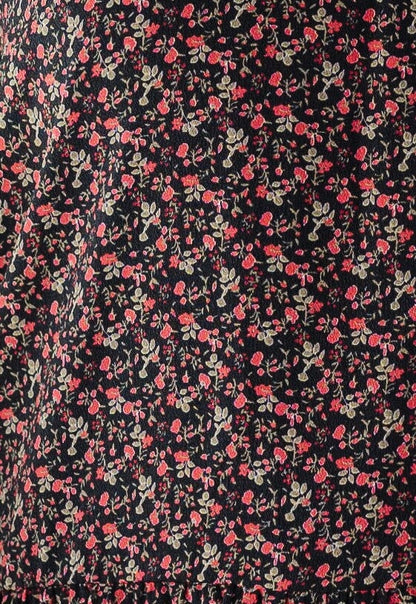 Black and pink floral swatch