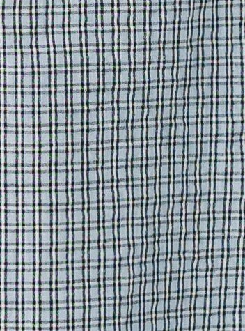 Blue plaid fabric swatch