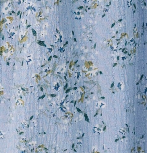 Blue floral fabric swatch