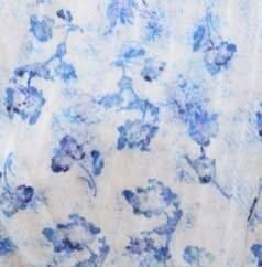 Fabric swatch in blue & white floral print.