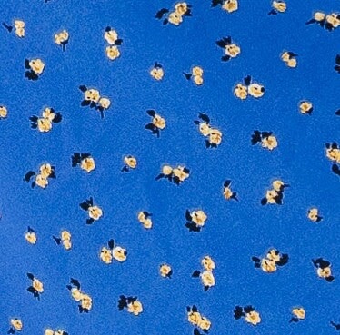 Blue and yellow floral fabric watch.