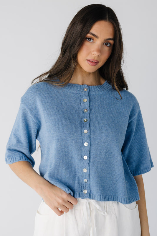 The Delta Cardigan in blue