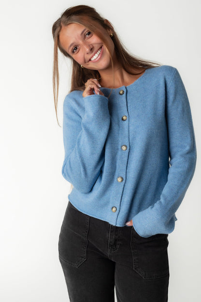 Melissa blue button down cardigan