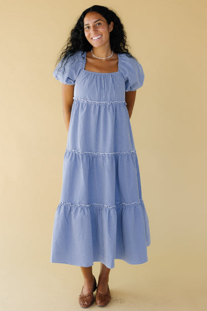 Brass & Roe Charity Tier Dress - Navy/White WOMEN'S DRESS brass & roe Navy/White XXS 