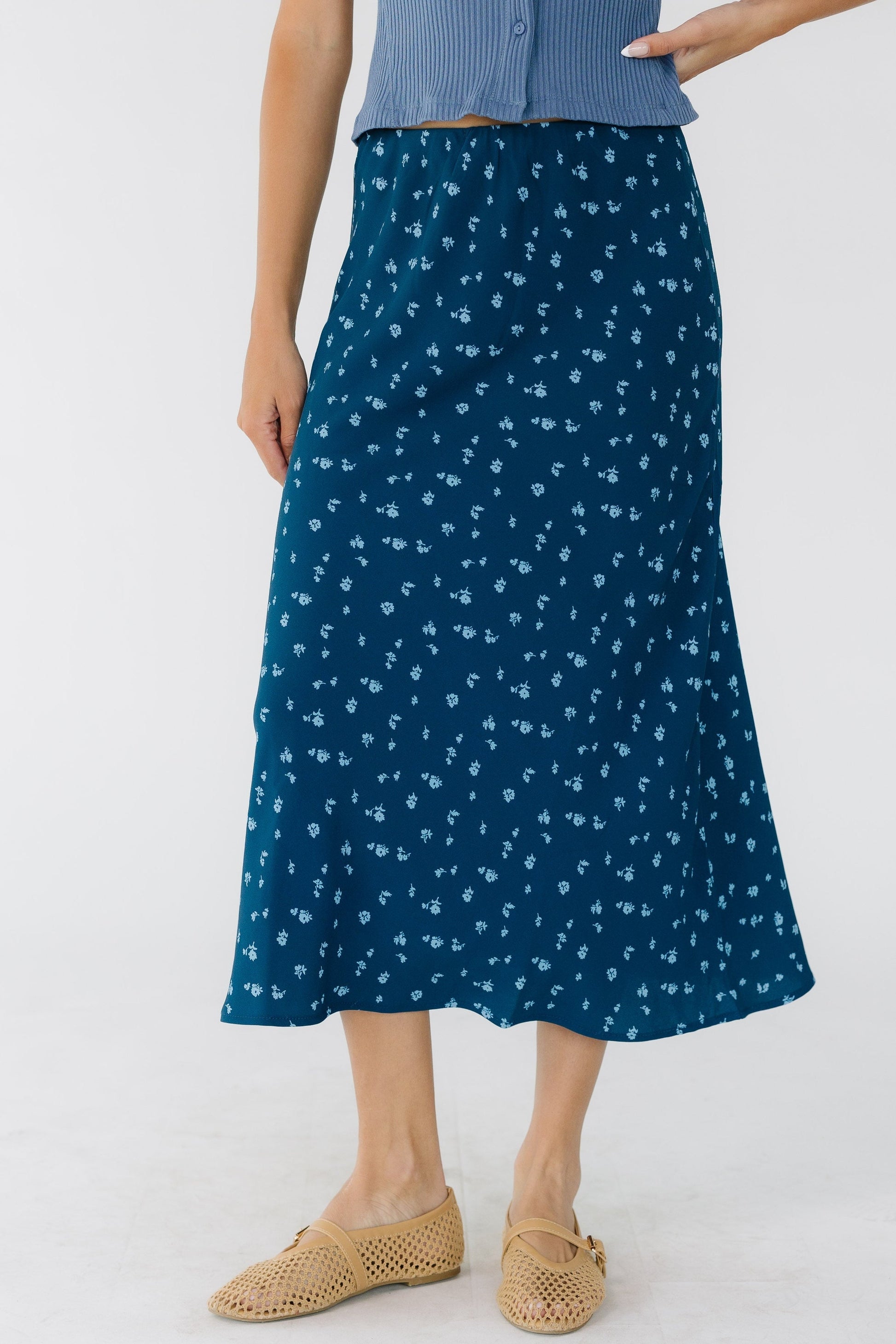 Brass & Roe Ellie Skirt - Deep Blue WOMEN'S SKIRTS brass & roe Deep Blue XS 