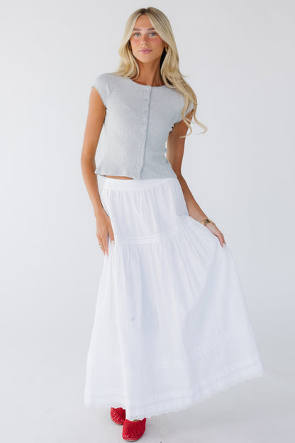 Citrus Poplin Skirt in white for women and teen girls.