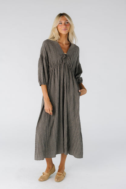 Brass & Roe Gauze Tie Front Dress - Gingham WOMEN'S DRESS brass & roe 