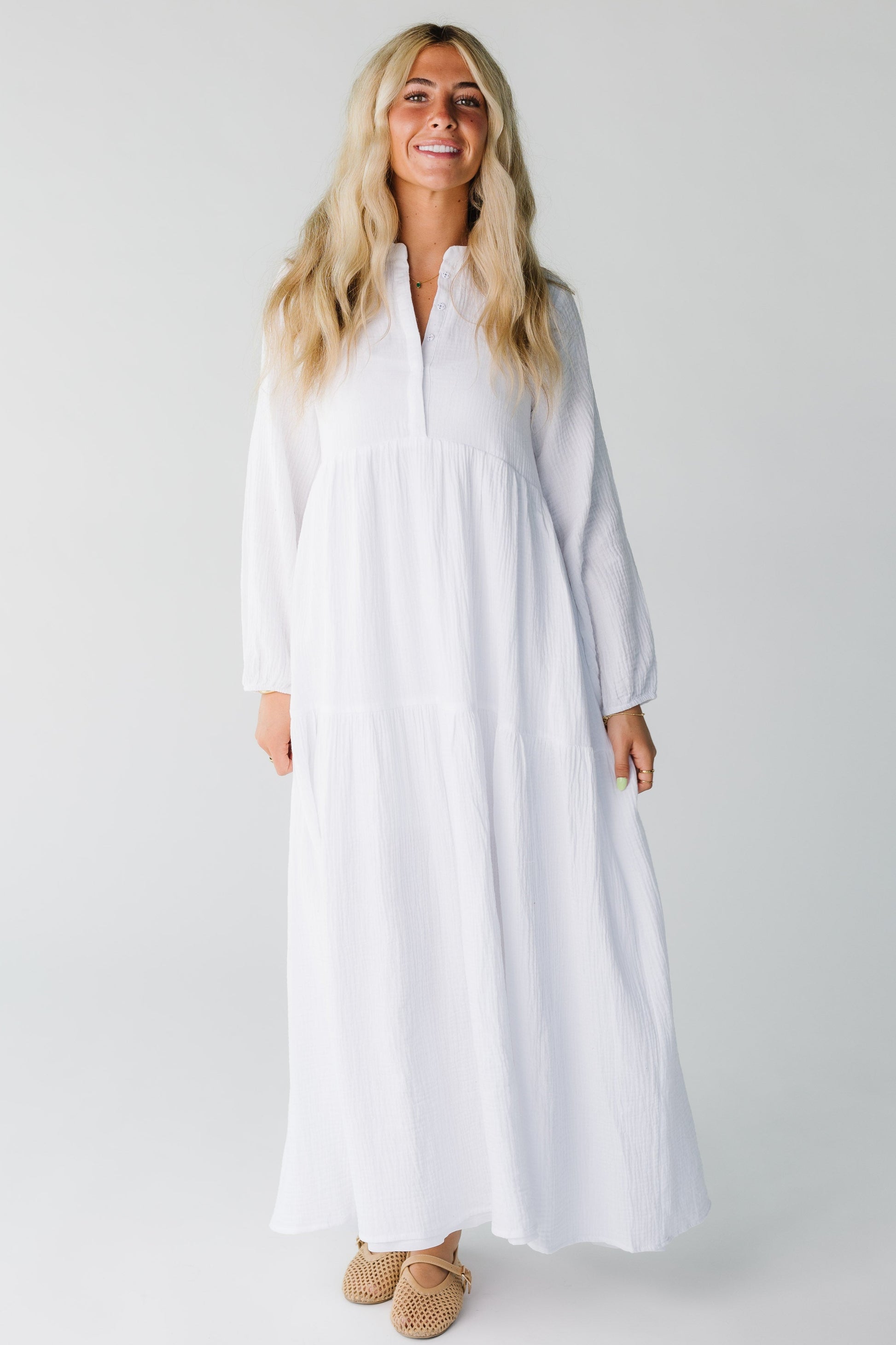 Brass & Roe Pondering White Dress Called to Surf Brass & Roe Pondering White Dress Called to Surf