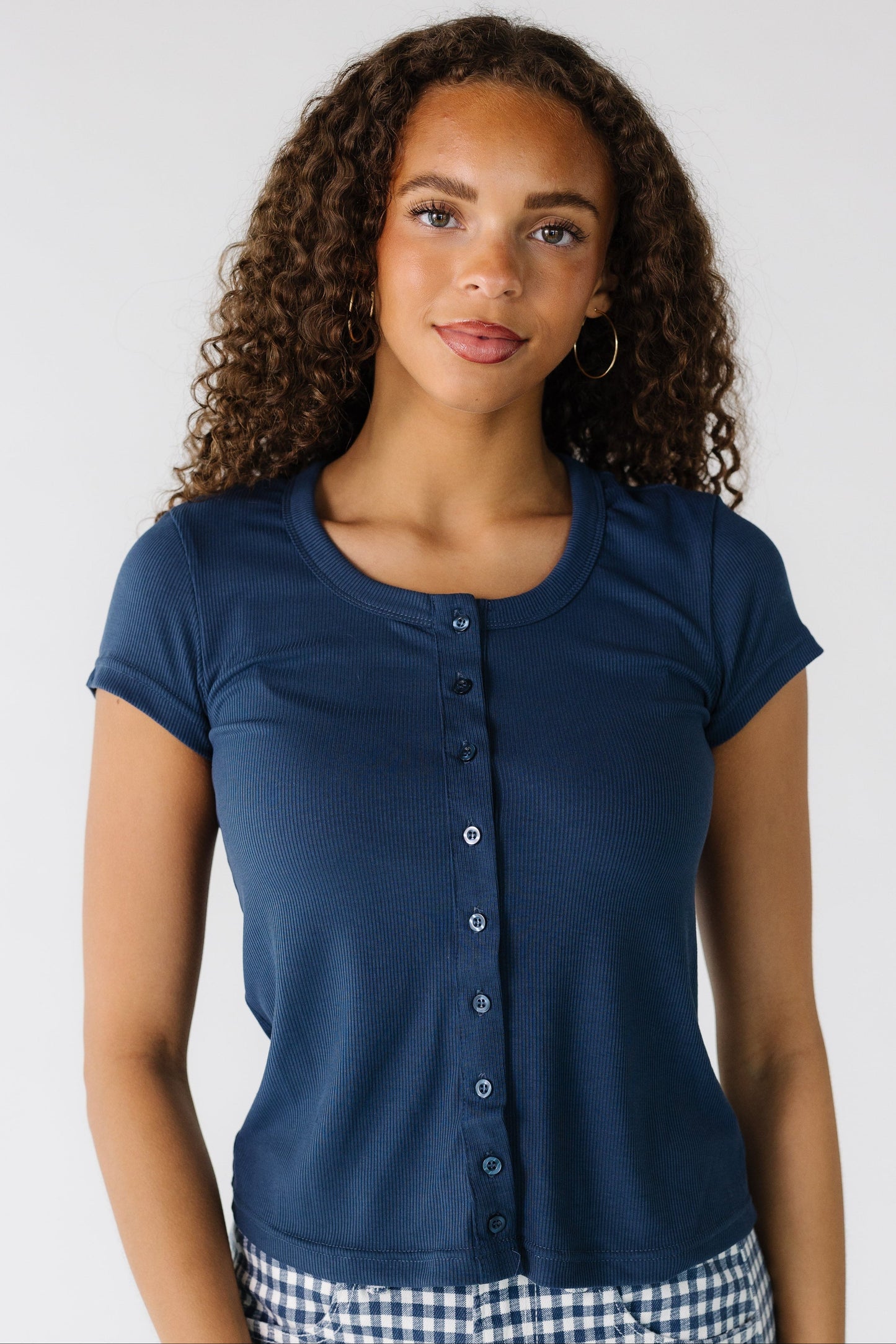 Brass & Roe Ribbed Button Tee WOMEN'S T-SHIRT brass & roe 