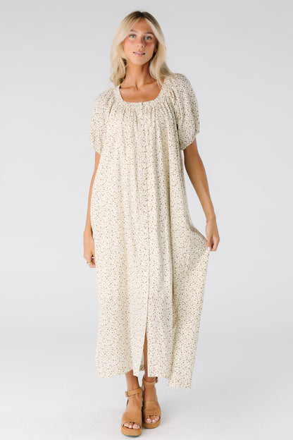 Brass & Roe Daybreak Button Down Dress WOMEN'S DRESS brass & roe Brown/Cream XS 