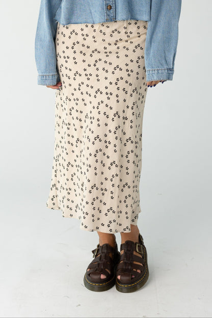 Brass & Roe The Ellie Midi Skirt for women and tens in tan print