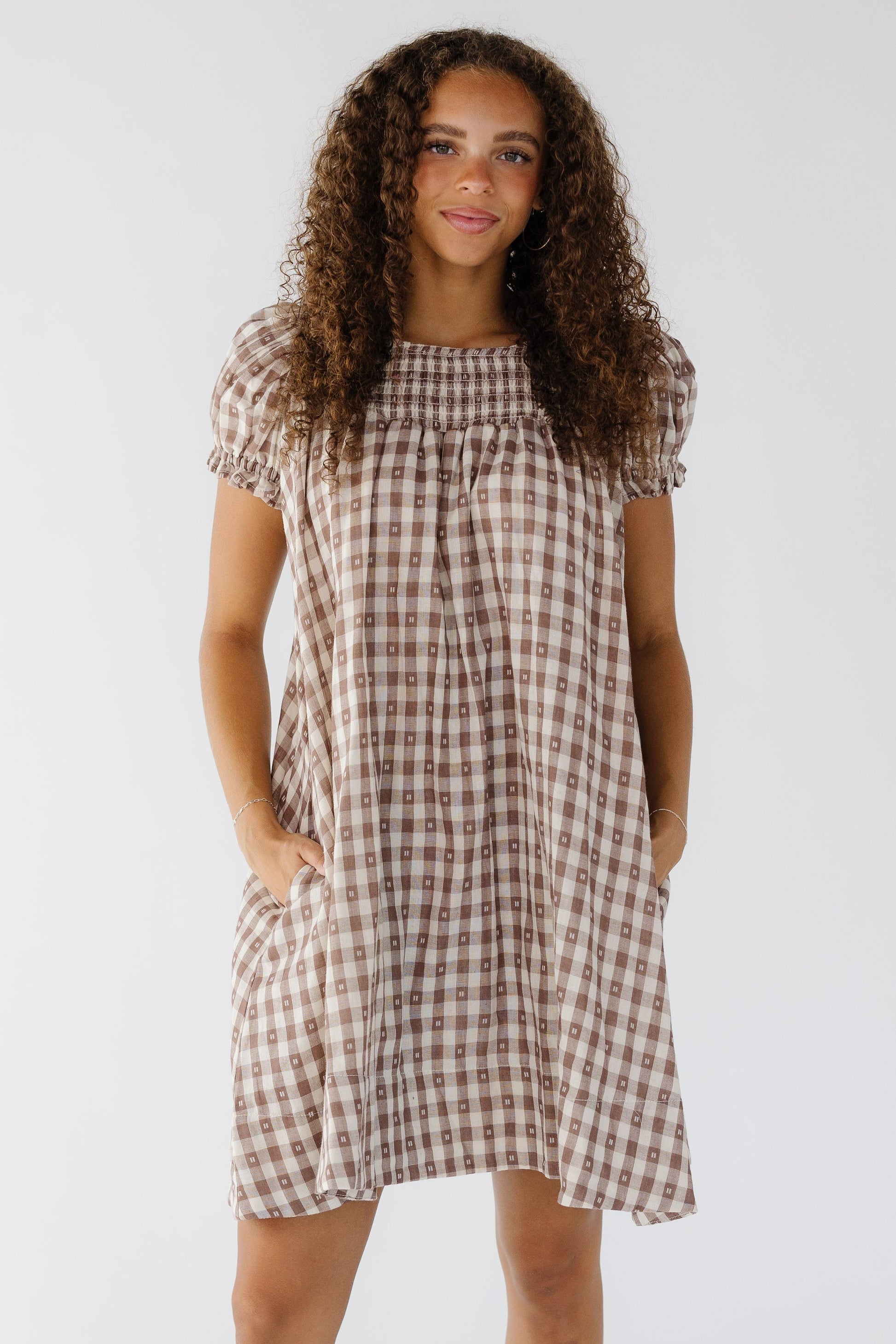 Brass & Roe Sauri Short Dress Brown / M