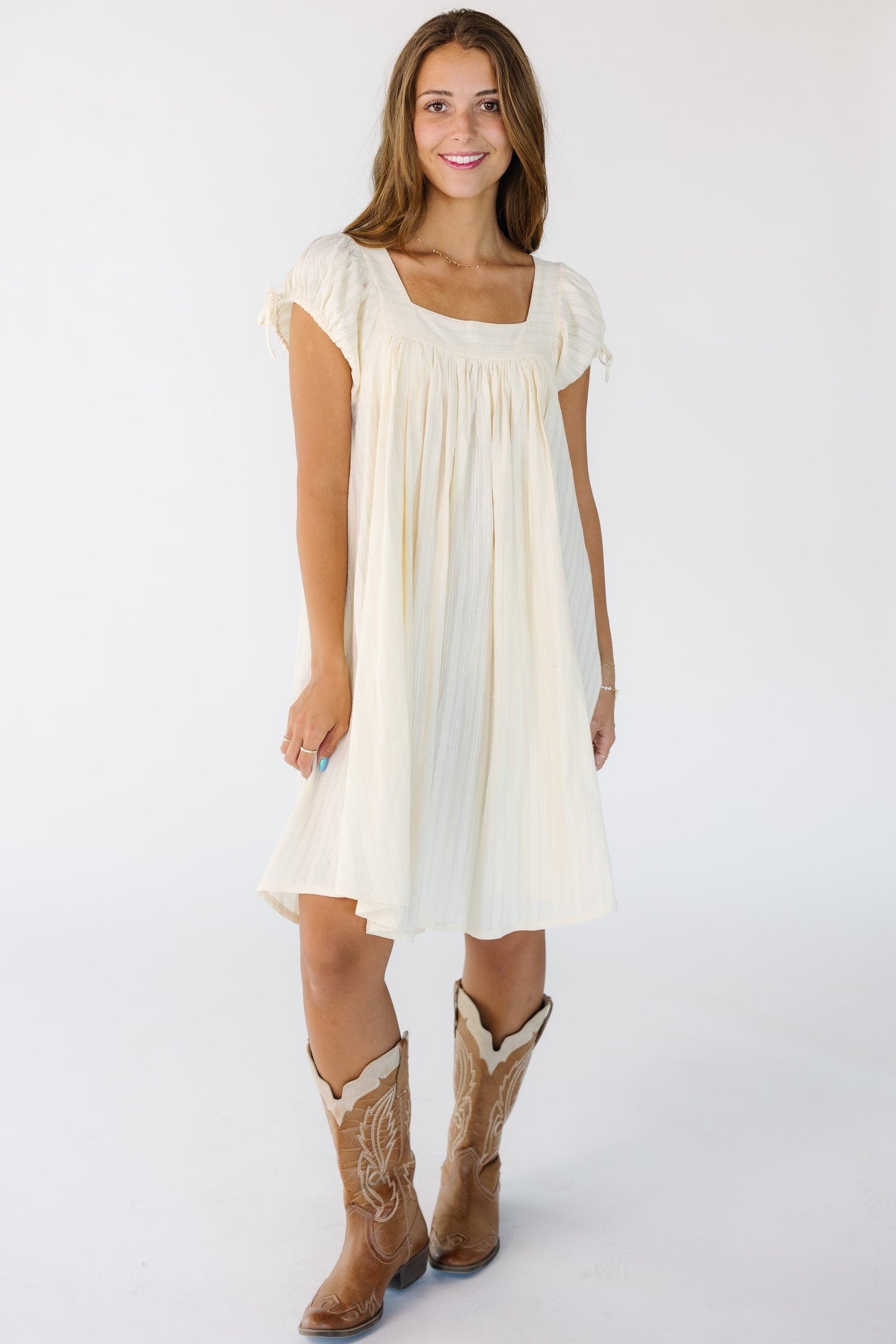 Brass & Roe Tali Textured Knee Dress – Called to Surf