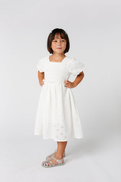 Brass & Roe Ella Girl's Eyelet Neck Dress GIRL'S DRESS brass & roe 