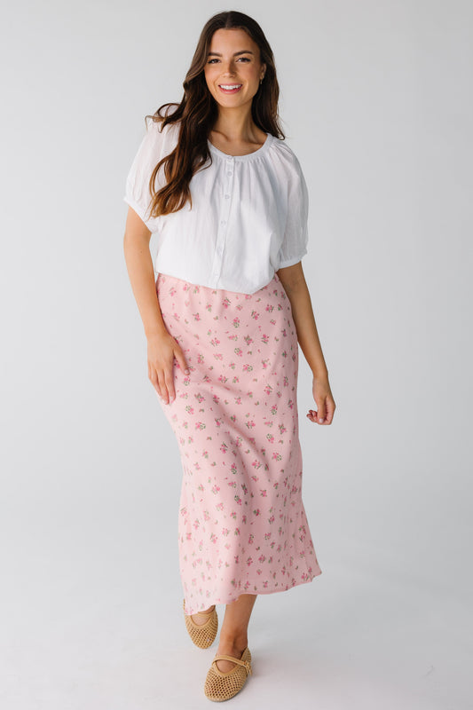 Brass & Roe Ellie Print Skirt in pink