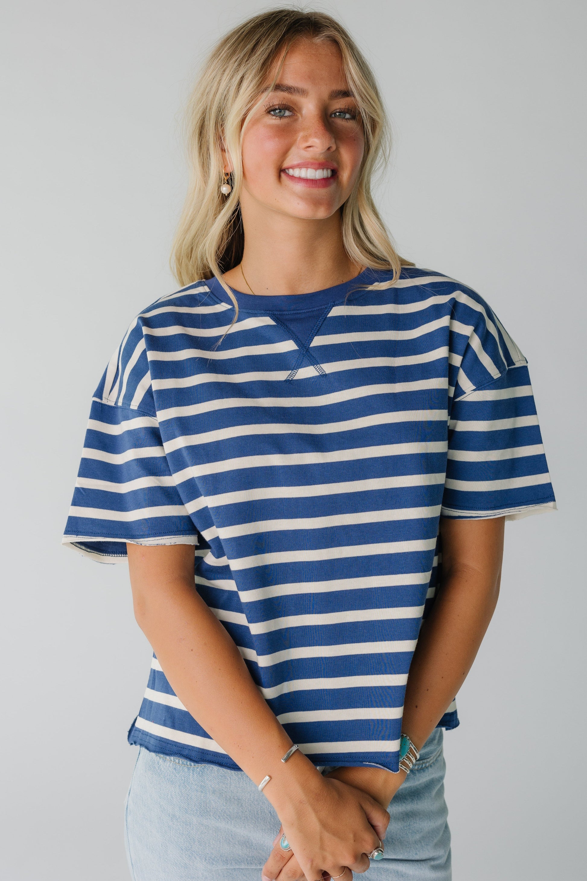 Brass & Roe The Karter Tee WOMEN'S T-SHIRT brass & roe Blue/White XS 
