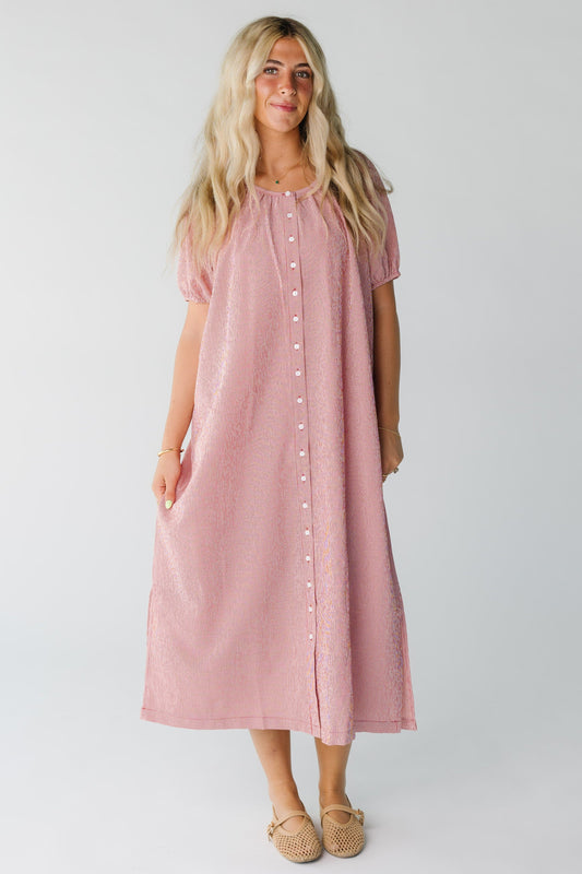 Brass & Roe Bree Midi Knee Dress WOMEN'S DRESS brass & roe Red Check XS 