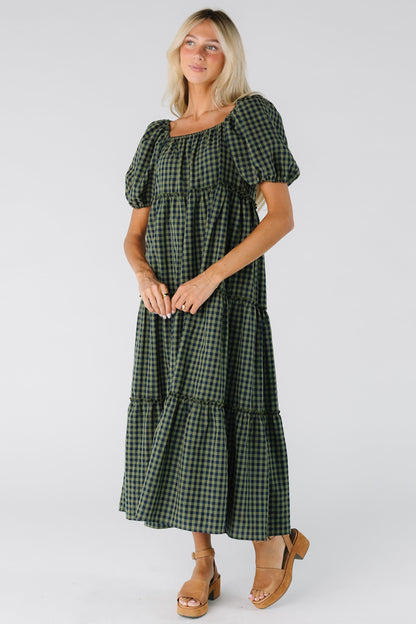Brass & Roe Charity Gingham Dress WOMEN'S DRESS brass & roe Blue XS 