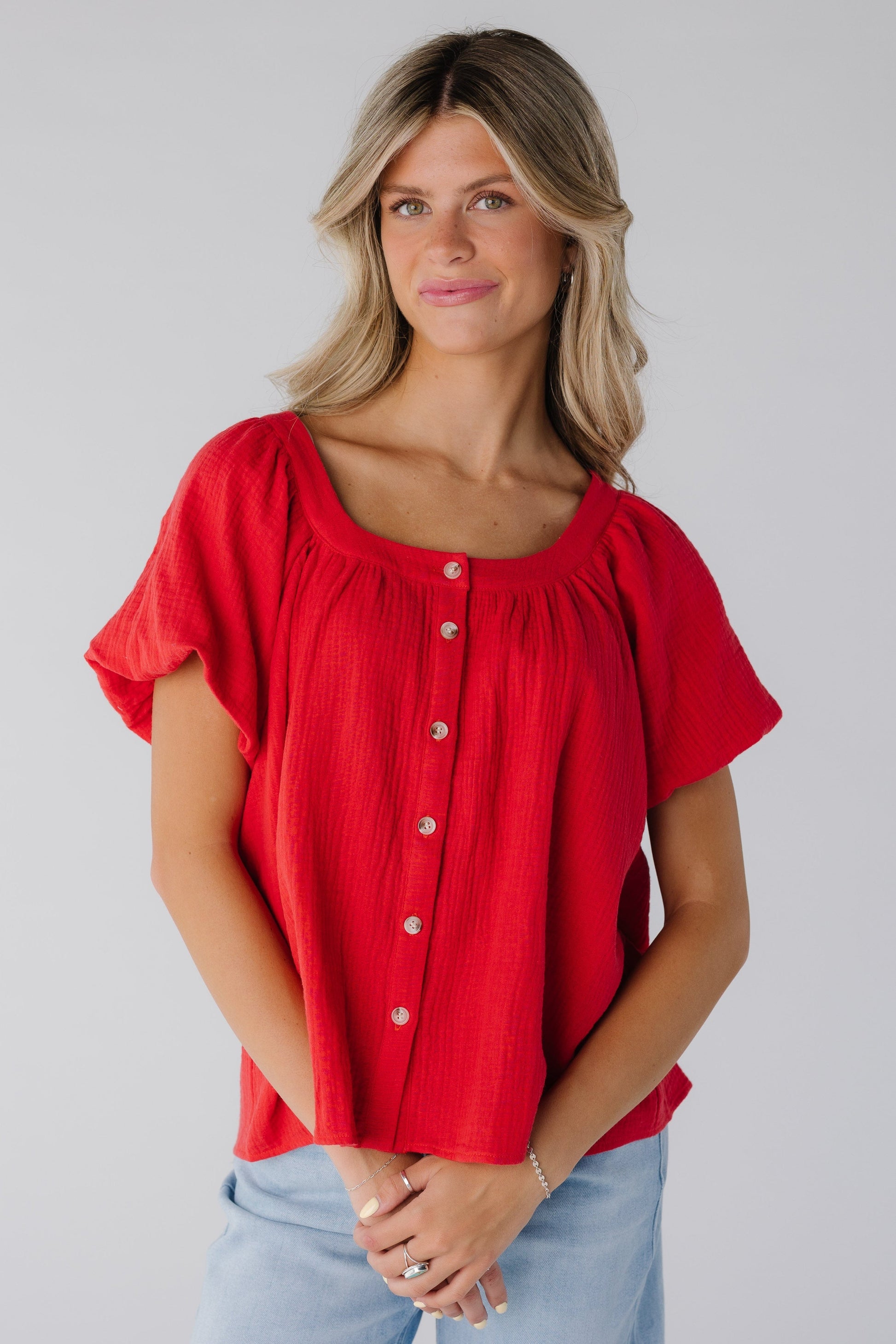 Brass & Roe Gauze Button-Down Top - Summer WOMEN'S TOP brass & roe 