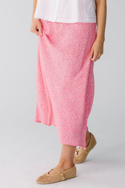 Brass & Roe Ellie Print Skirt in fuchsia