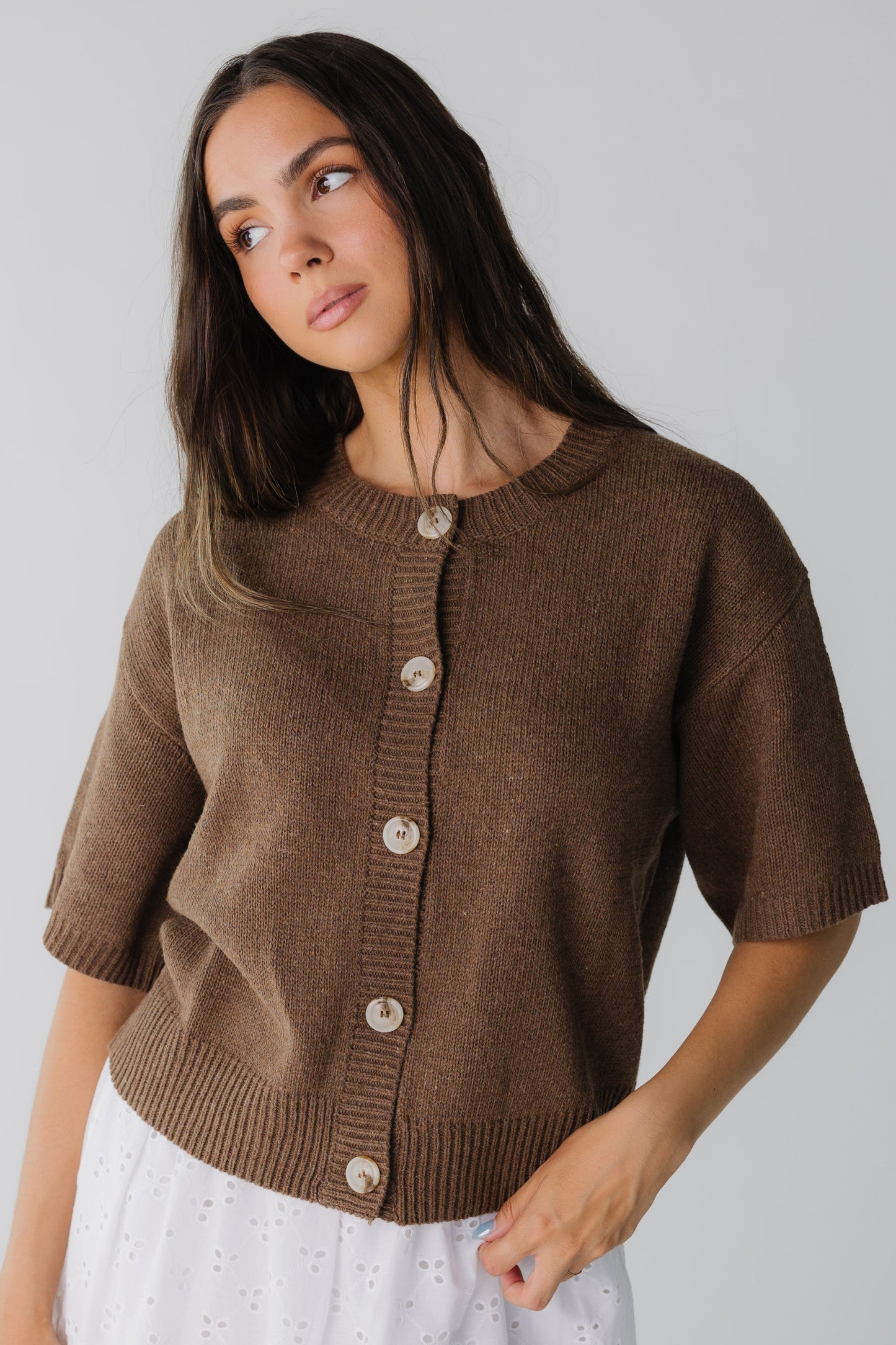 The Katalina Cardigan in brown