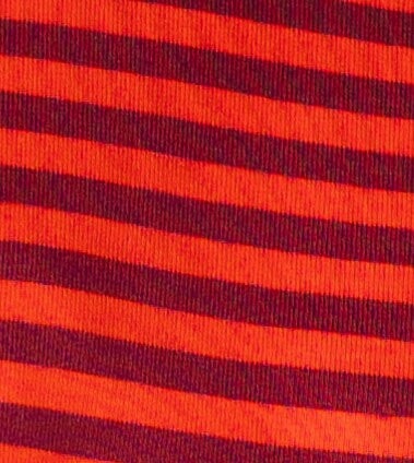 Fabric swatch of burgundy stripe