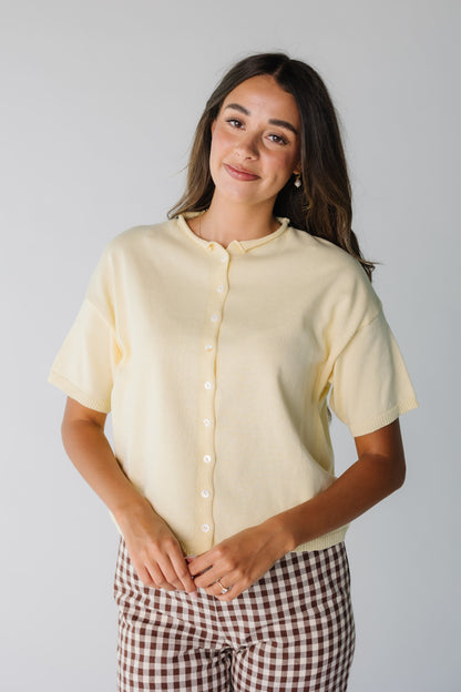 Button Down Knit Top WOMEN'S T-SHIRT Things Between Butter S 