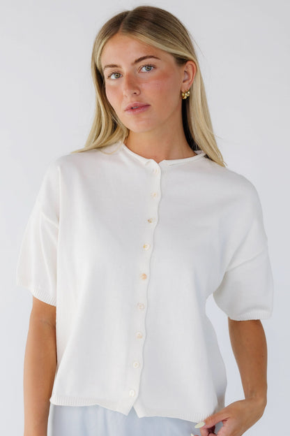 Button Down Knit Top WOMEN'S T-SHIRT Things Between 