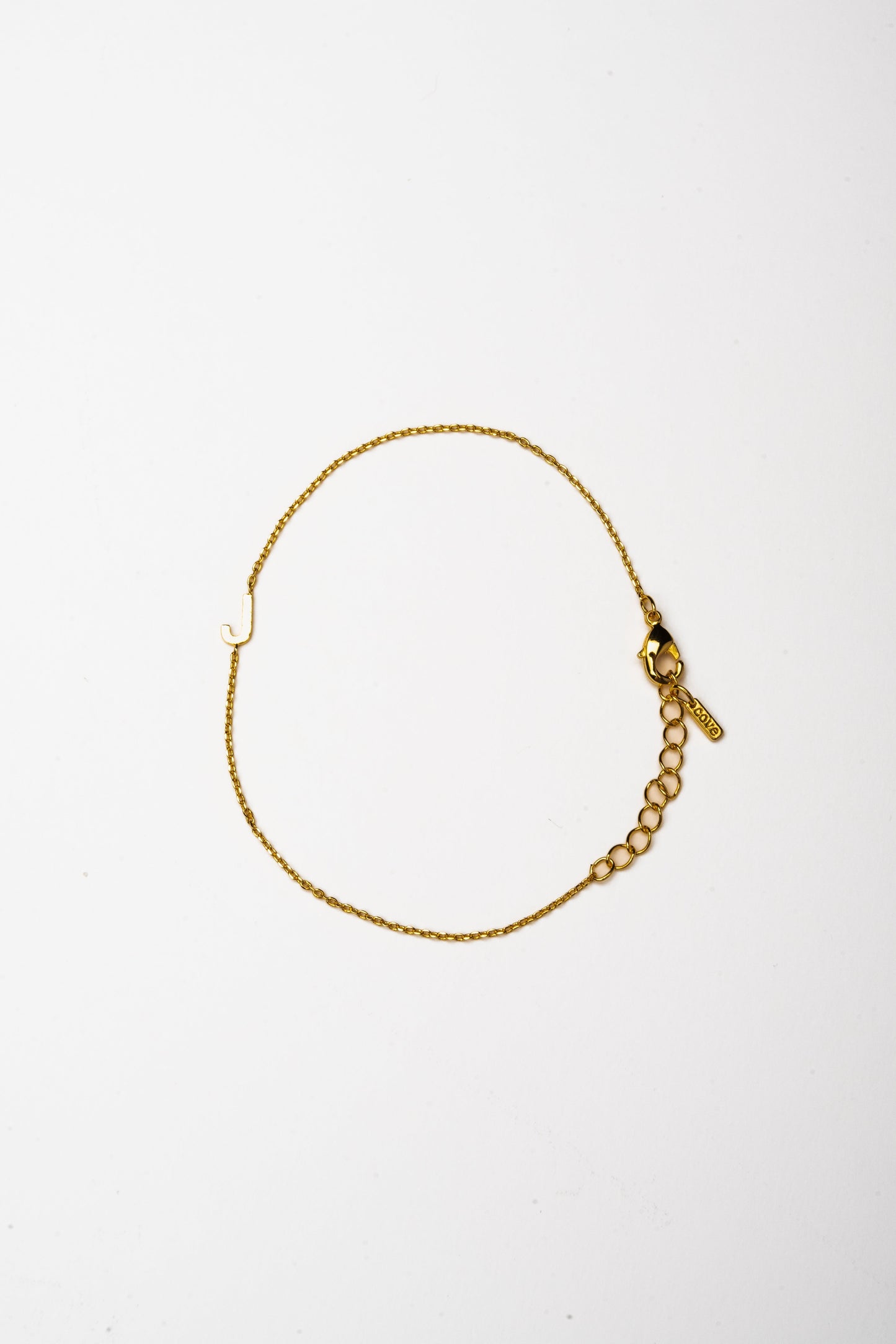 Cove Initial Bracelet WOMEN'S BRACELET Cove Accessories 18k Gold Plated 7" + 1" extender J