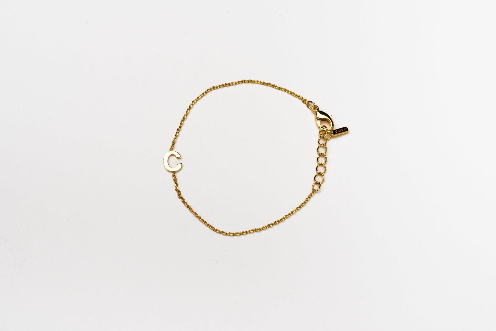 Cove Kid's Initial Bracelet KID'S BRACELET Cove Accessories 18k Gold Plated 1-4 Year/5" + 1/2" ext C