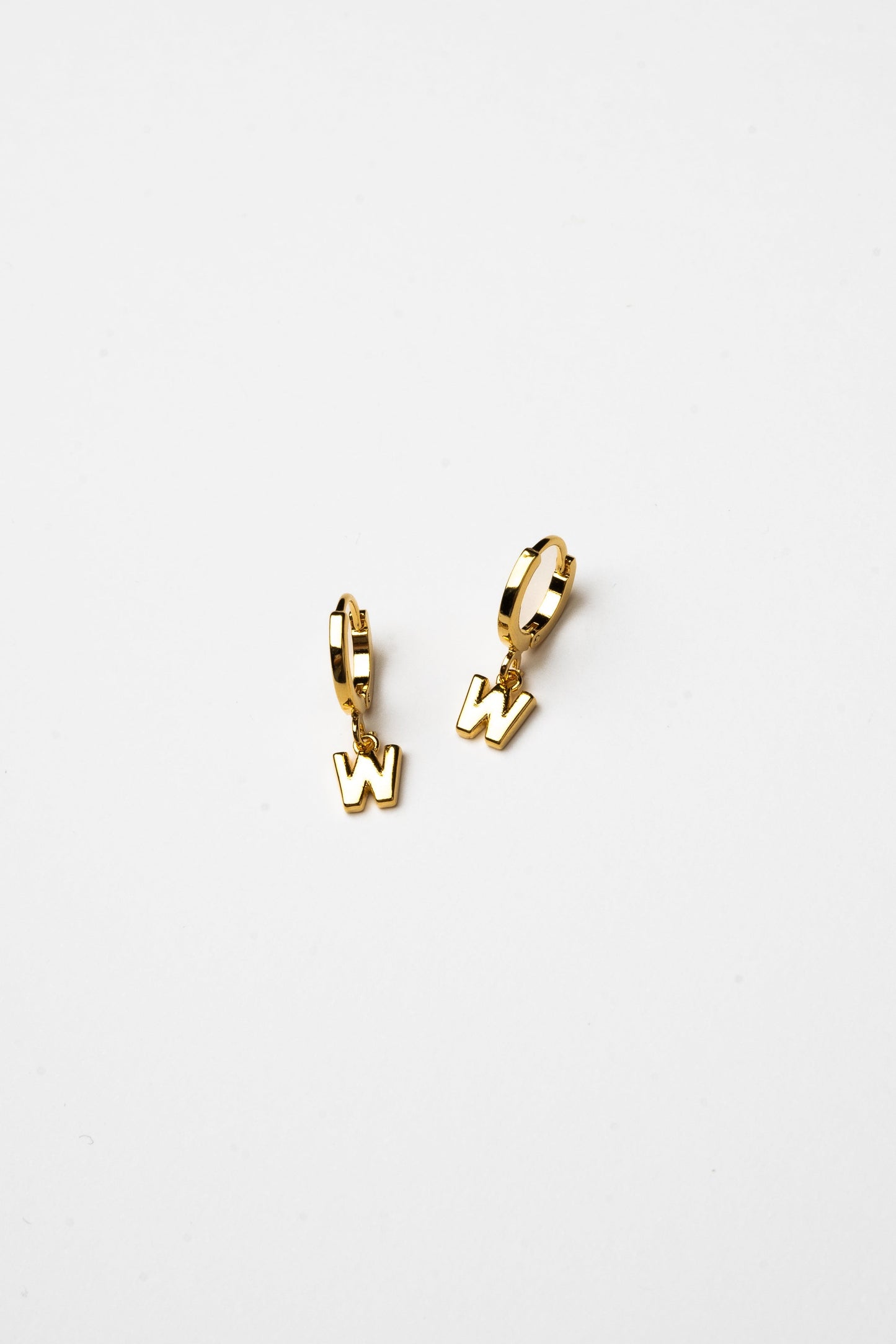 Cove Initial Letter Huggie Earrings WOMEN'S EARINGS Cove Accessories W 18k Gold Plated 