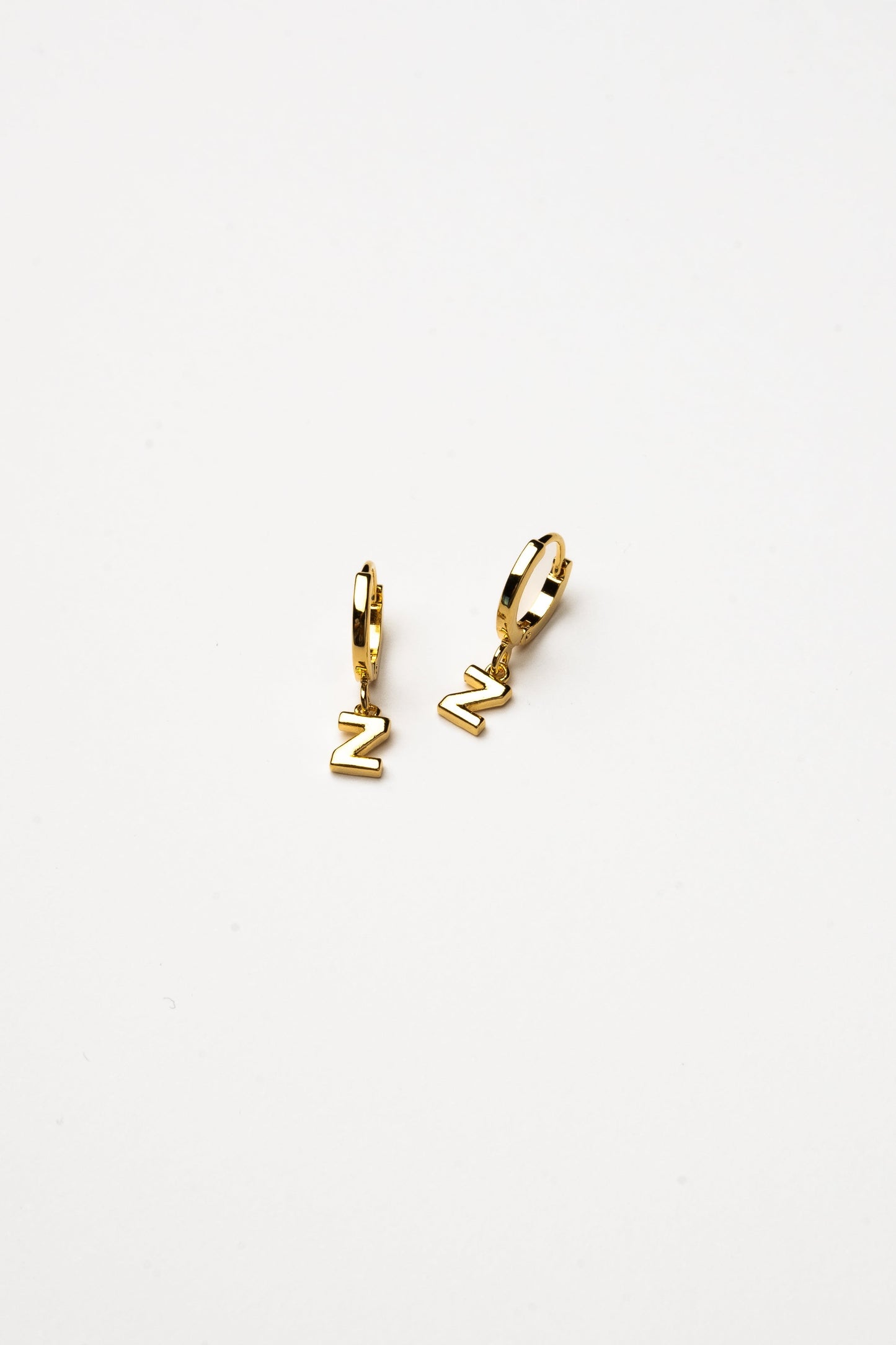 Cove Initial Letter Huggie Earrings WOMEN'S EARINGS Cove Accessories Z 18k Gold Plated 