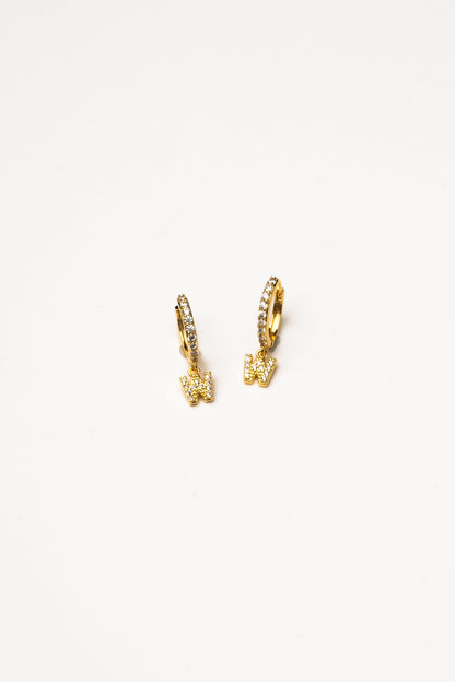 Cove Initial CZ Huggie WOMEN'S EARINGS Cove Accessories W 18k Gold Dipped 