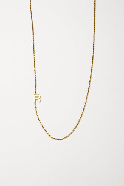 Cove Initial Necklace WOMEN'S NECKLACE Cove Accessories 18k Gold Plated 16" + 2" extender R