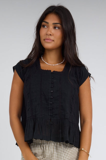 Citrus Napa Top in black for women and teenage girls.