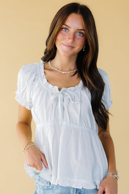 Citrus Delilah Top in grey stripe for women & teen girls.
