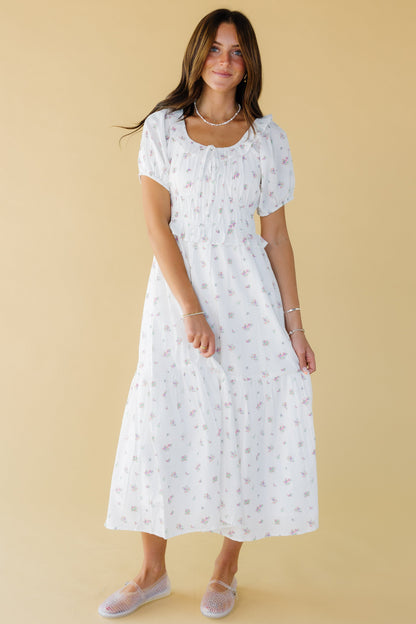 Citrus The Jena Dress in White Print for women and teen girls.