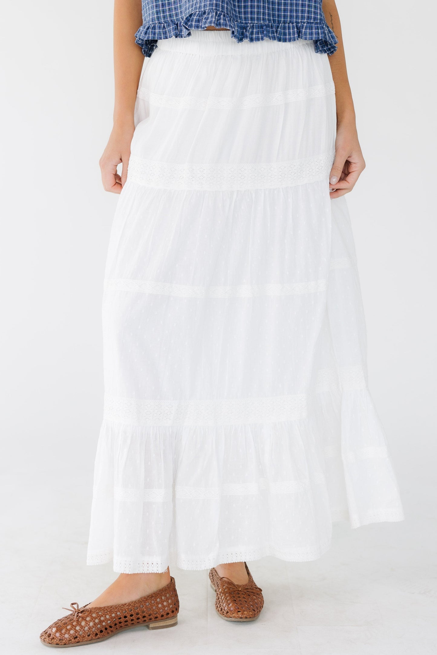 Citrus Juno Maxi Skirt in white for women and teen girls.