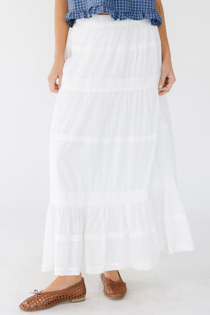 Citrus Juno Maxi Skirt in white for women and teen girls.