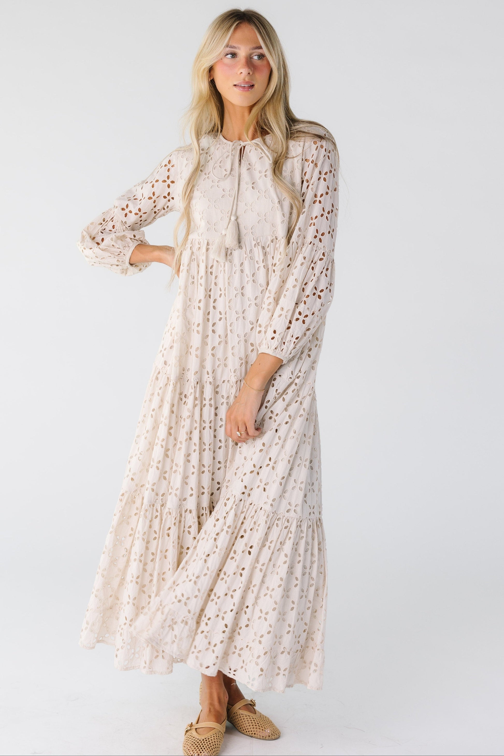 Women Citrus Citrus-Nila Eyelet Dress Eggshell / L