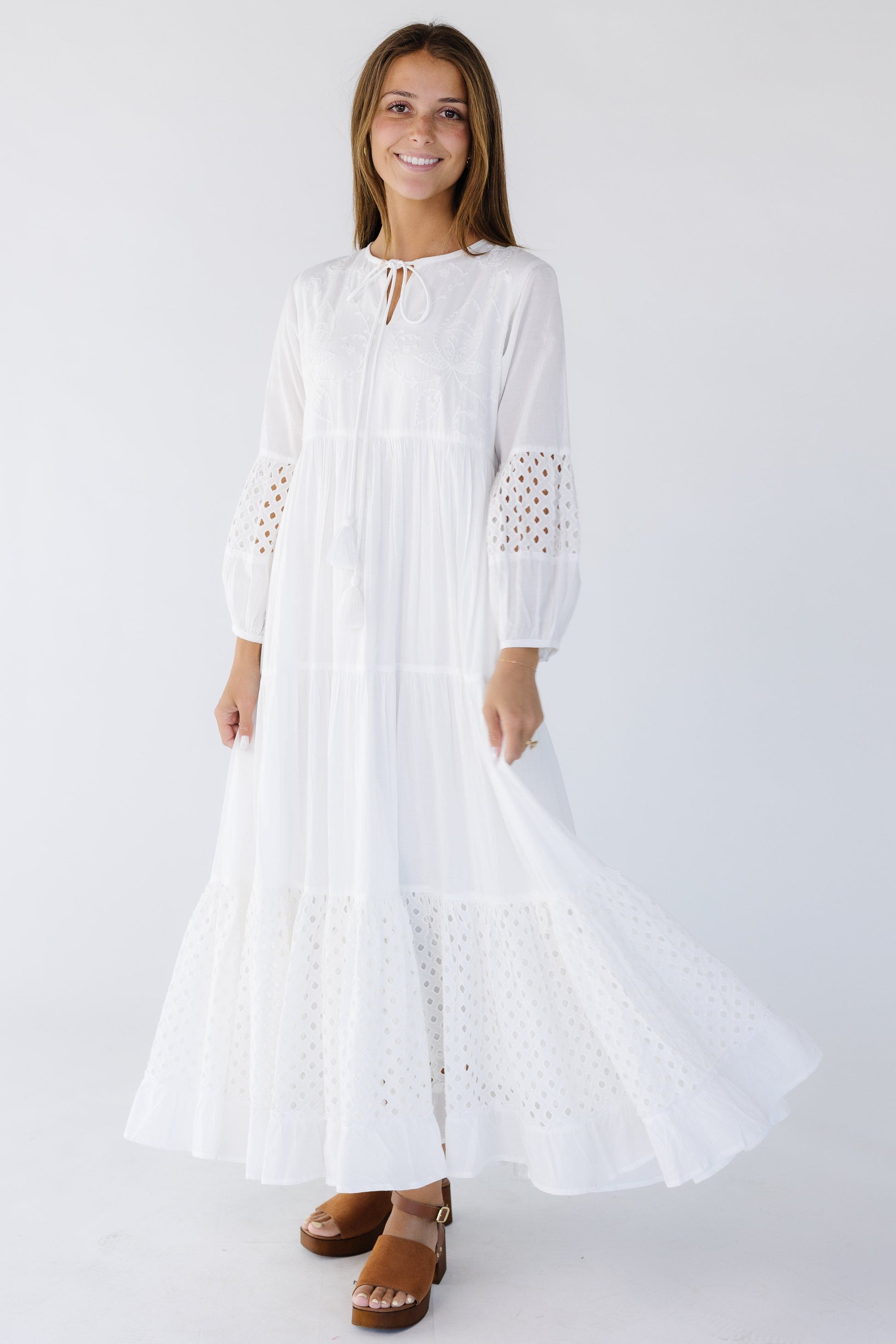 Citrus Modest Nila White Dress White / XL