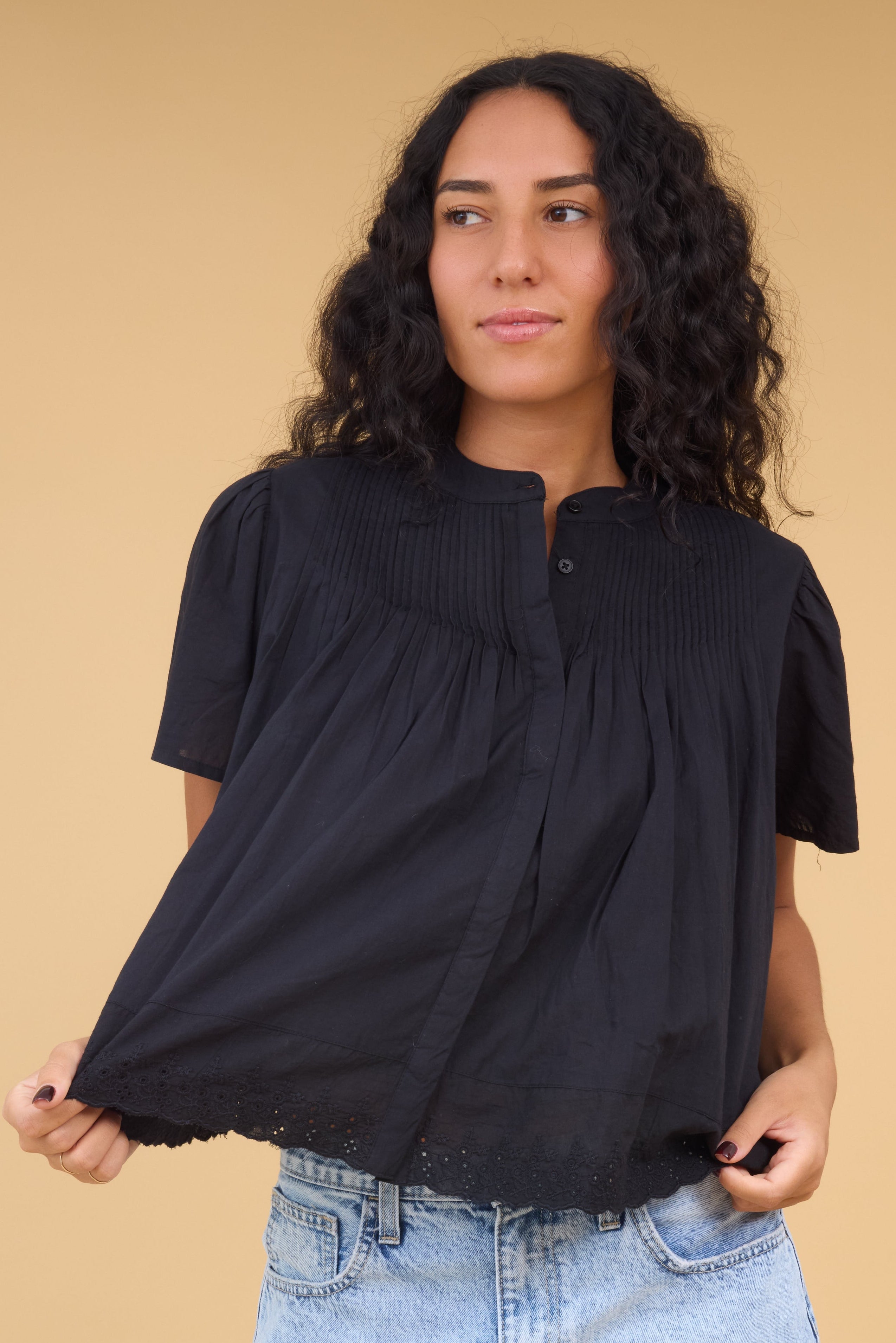 Modest Citrus Pintuck Top – Called to Surf