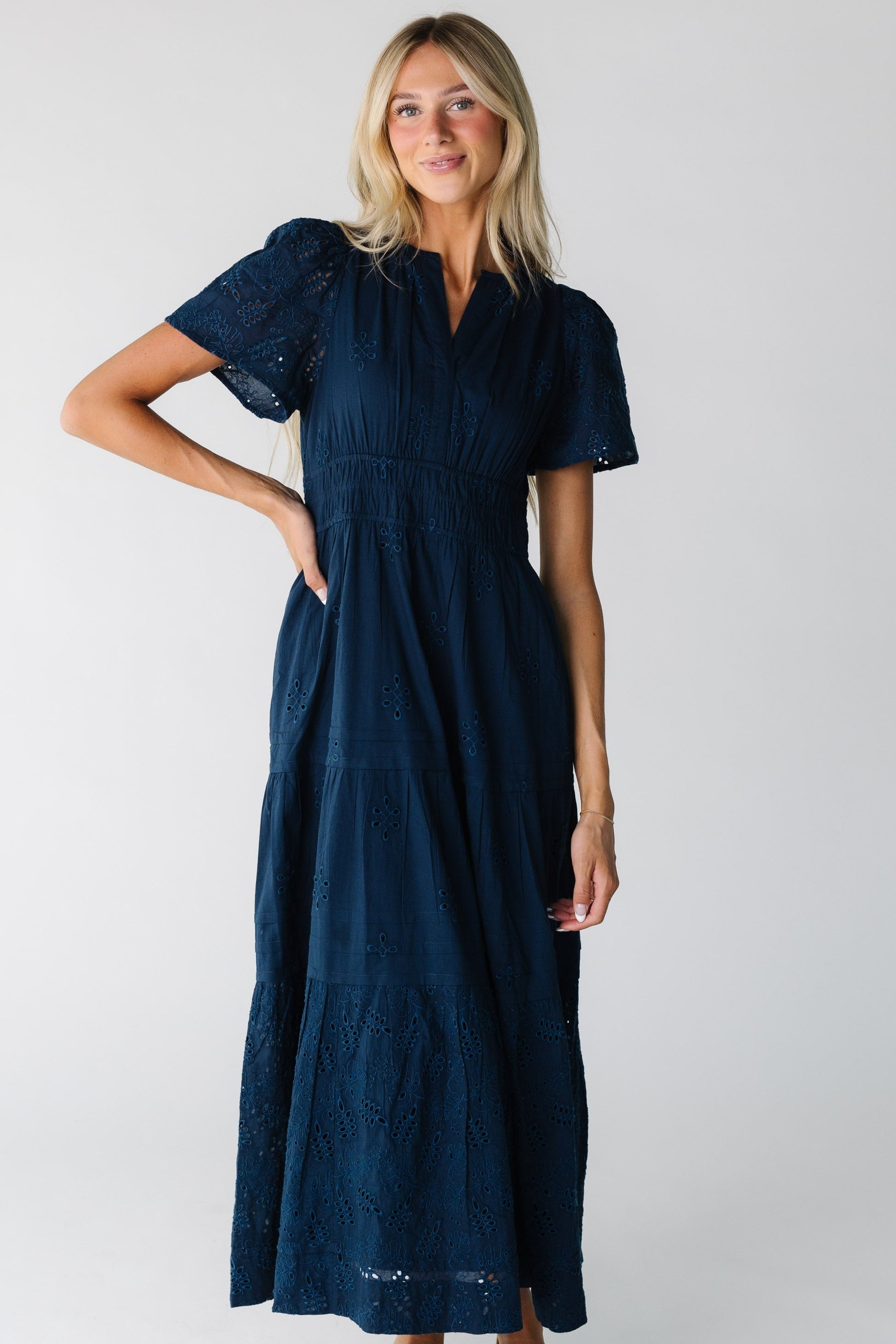 Citrus Eyelet Shae Dress - Blue WOMEN'S DRESS Citrus 