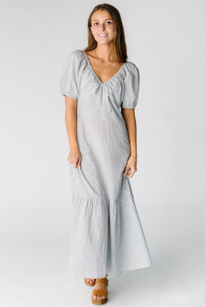 The Citrus Alba Dress - Stripe in navy for women and teens