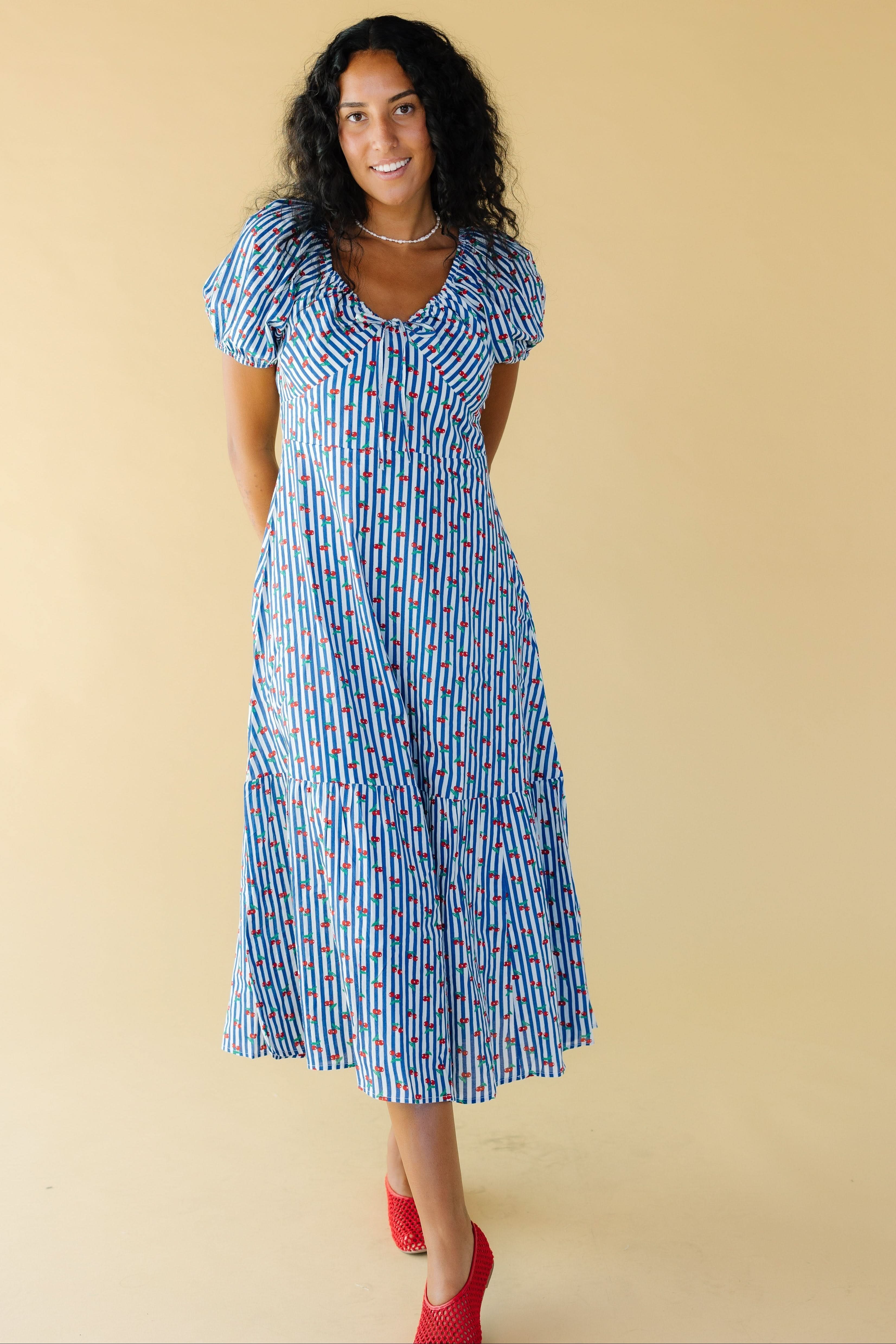 Modest Citrus Alba Stripe Dress – Called to Surf