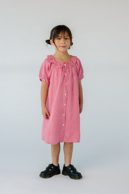 Citrus Collar Gingham Girl's Dress GIRL'S DRESS Citrus 